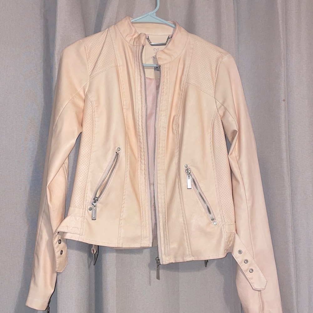 Light pink leather jacket